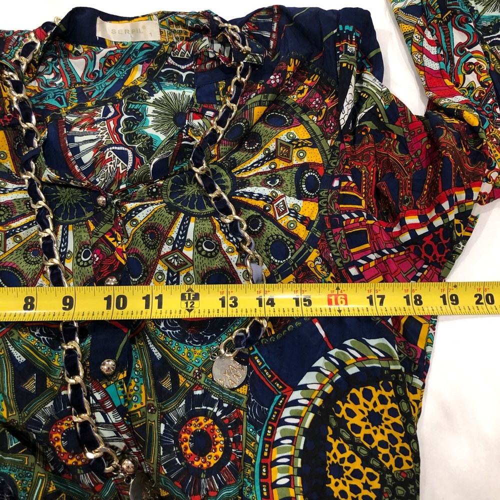 Serpill Kaleidoscope Button Down Long Sleeve Top 1 - Picture 7 of 8